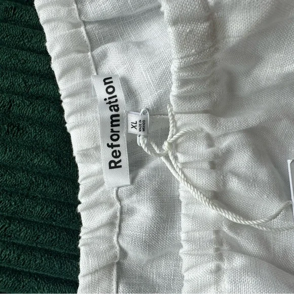 Reformation Tillie Linen White Short Size XL - Picture 7 of 7
